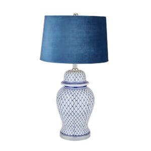 Designed for both aesthetic appeal and functionality, the Malabar Ceramic Lamp offers a soft and diffused glow, making it perfect for side tables, console tables, or bedside arrangements. Whether styled in a traditional, coastal, or modern interior, this lamp is a statement piece that complements a variety of décors.