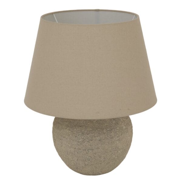 Topped with a neutral linen lampshade, the Tuscan Grey Lamp diffuses a soft and ambient glow, creating an inviting atmosphere in living rooms, bedrooms, or stylish office spaces. Its muted grey tones and sculptural design make it a versatile piece that complements modern, minimalist, and classic interiors.