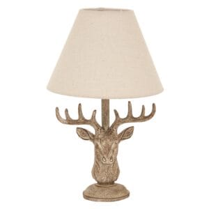 The Stonewashed Stag Head Table Lamp with Linen Shade is a refined and rustic lighting piece, perfect for country-style, farmhouse, and traditional interiors. Featuring a beautifully sculpted stag head base with a rustic stonewashed finish, this lamp embodies classic charm with a modern rustic appeal. The neutral linen shade casts a soft, warm light, making it ideal for bedrooms, cosy living spaces, or elegant entryways. The detailed stag motif adds a timeless and majestic touch, perfect for nature-inspired and classic interiors.