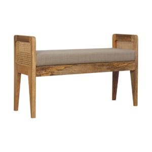 Mud Linen Rattan Bench – Stylish & Comfortable Seating Solution - Image 2