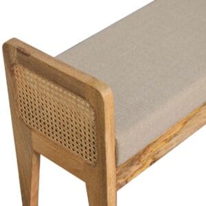 Mud Linen Rattan Bench – Stylish & Comfortable Seating Solution - Image 3