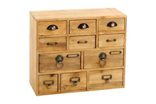 Office organiser with 11 drawers in varying sizes from the Geko shabby chic office range