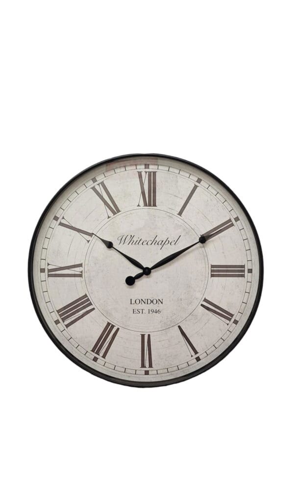 Antique style wall clock with Roman numerals and glass front, 50cm, adding classic charm to any room