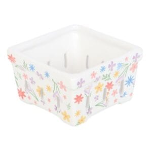Spring Floral Print Ceramic Berry Basket - Image 2