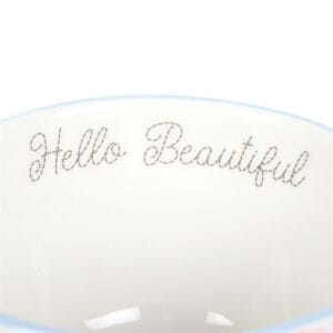 Hello Beautiful Ditsy Floral Print Mug with Butterfly - Image 3