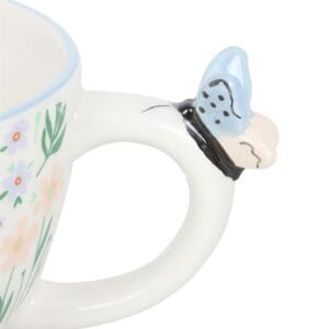 Hello Beautiful Ditsy Floral Print Mug with Butterfly - Image 4
