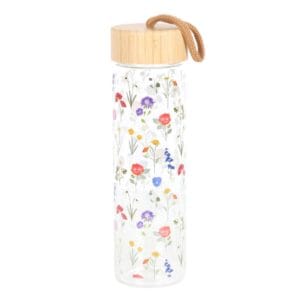 Wildflower Glass And Bamboo Water Bottle - Image 4