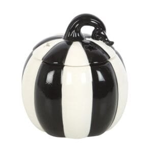 Black and White Striped Pumpkin Oil Burner - Image 3