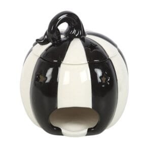 Black and White Striped Pumpkin Oil Burner - Image 6