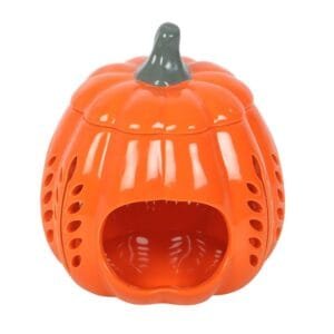 Orange Leaf Cut Out Pumpkin Oil Burner and Wax Warmer - Image 5