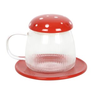 Glass Mushroom Mug and Saucer - Image 2