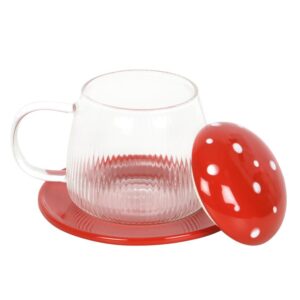 Glass Mushroom Mug and Saucer - Image 3