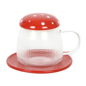 Glass Mushroom Mug and Saucer - Image 4