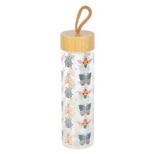 Floral Bug Print Glass Water Bottle - Image 2