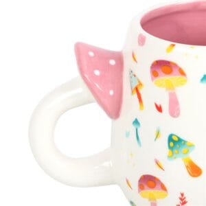 Funky Fungi Print Mug with Mushroom Handle - Image 3