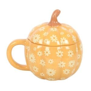 Groovy Floral Pumpkin Lidded Mug - Image 2