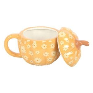 Groovy Floral Pumpkin Lidded Mug - Image 3