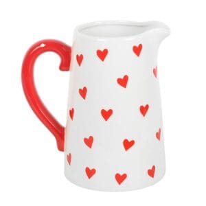 Heart Print Ceramic Flower Jug - Image 2