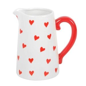Heart Print Ceramic Flower Jug - Image 4