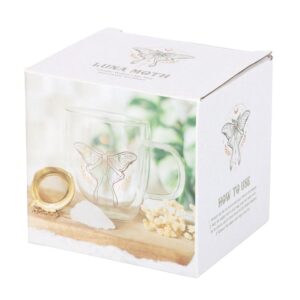 Luna Moth Double Walled Glass Mug with Crystal Tea Infuser - Image 6
