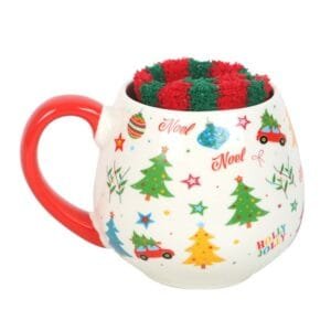 Nostalgic Christmas Print Mug and Socks Set - Image 2