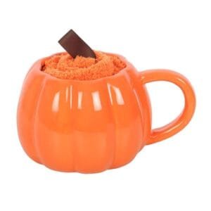 Cute Smiling Pumpkin Mug and Socks Set - Image 4