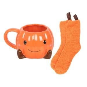 Cute Smiling Pumpkin Mug and Socks Set - Image 5