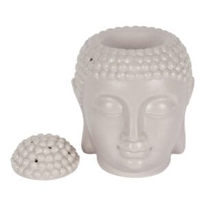 Large Grey Buddha Head Oil Burner and Wax Warmer - Image 2