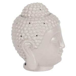 Large Grey Buddha Head Oil Burner and Wax Warmer - Image 3