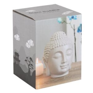 Large Grey Buddha Head Oil Burner and Wax Warmer - Image 5
