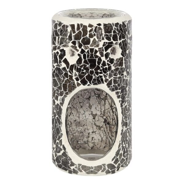 Pillar Gunmetal Grey Crackle Oil Burner and Wax Warmer