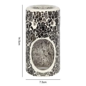 Pillar Gunmetal Grey Crackle Oil Burner and Wax Warmer - Image 3