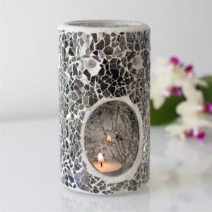 Pillar Gunmetal Grey Crackle Oil Burner and Wax Warmer - Image 4