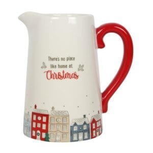 17cm Christmas Village Ceramic Flower Jug - Image 2