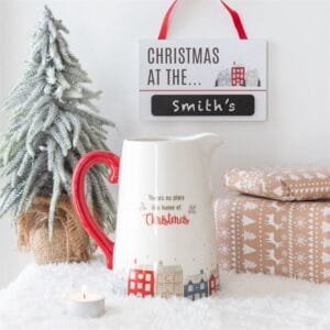 17cm Christmas Village Ceramic Flower Jug - Image 3