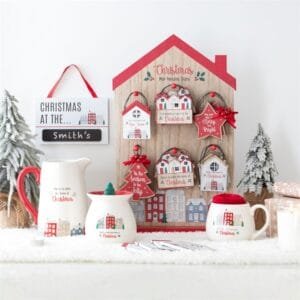 17cm Christmas Village Ceramic Flower Jug - Image 4