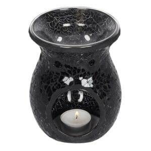 Large Black Crackle Oil Burner and Wax Warmer - Image 2