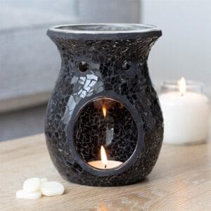 Large Black Crackle Oil Burner and Wax Warmer - Image 4