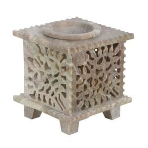 Carved Rose Soapstone Oil Burner - Image 3