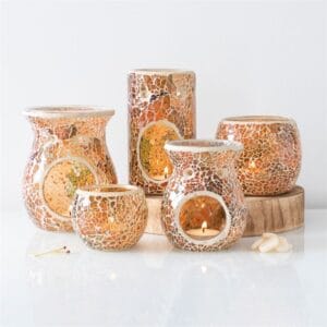 Large Brown Crackle Oil Burner and Wax Warmer - Image 5