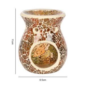 Small Brown Crackle Oil Burner and Wax Warmer - Image 3