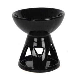 Black Deep Bowl Oil Burner and Wax Warmer - Image 2