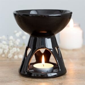 Black Deep Bowl Oil Burner and Wax Warmer - Image 4