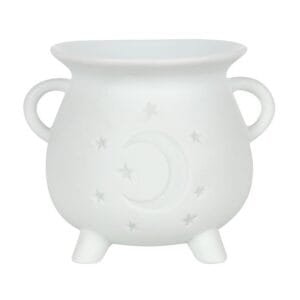 White Mystical Moon Cauldron Oil Burner - Image 2