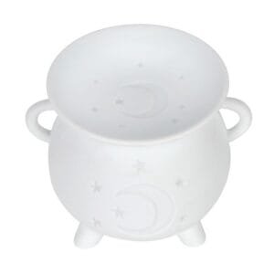 White Mystical Moon Cauldron Oil Burner - Image 4
