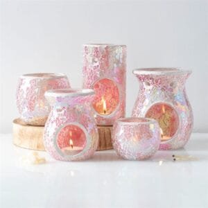 Pillar Pink Iridescent Crackle Oil Burner - Image 5