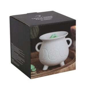 White Triple Moon Cauldron Oil Burner - Image 5