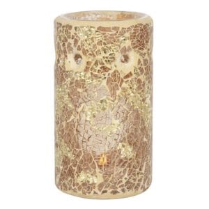 Gold Pillar Crackle Glass Oil Burner and Wax Warmer - Image 2