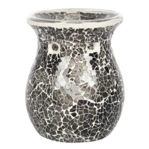 Large Gunmetal Grey Crackle Oil Burner and Wax Warmer - Image 2