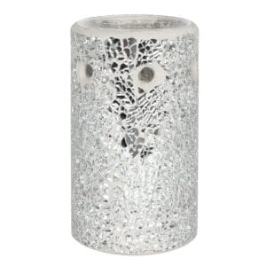 Silver Pillar Crackle Glass Oil Burner and Wax Warmer - Image 3